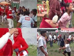 Panasnya Tarik Tambang Emak-Emak Nyaris Terjungkal, Panjat Pinang Jadi Puncak HUT RI ke-80 Medan Denai