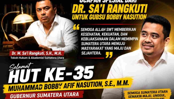 Dr. M. Sa’i Rangkuti Sampaikan Barakallahu Fii Umrik untuk Bobby Nasution, Doakan Kesehatan dan Kesuksesan Memimpin Sumut