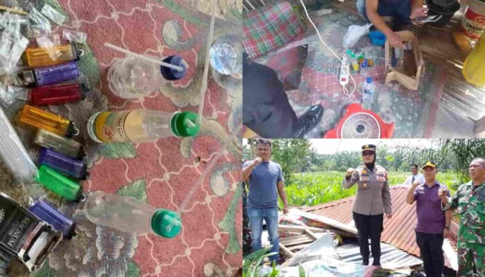 Sinergi Polisi, TNI, dan Pemerintah Desa Berujung Pemusnahan Barak Diduga Lokasi Narkoba di Deli Serdang