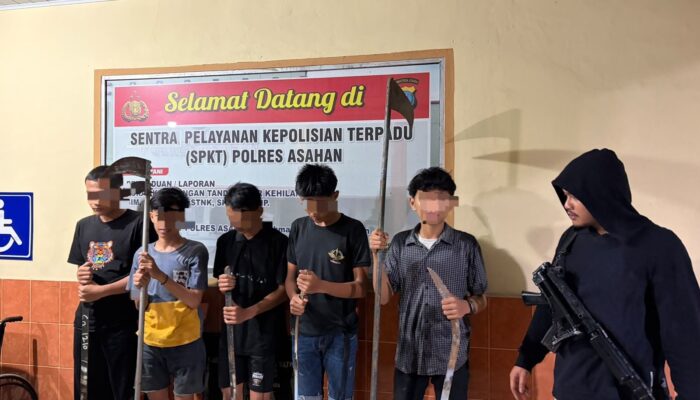 Patroli Dini Hari di Kisaran Bongkar Rencana Tawuran, Lima Remaja Diamankan Bawa Sajam
