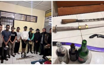 Enam Remaja Diamankan di Karo, Polisi Temukan Sajam dan Tiga Botol BBM