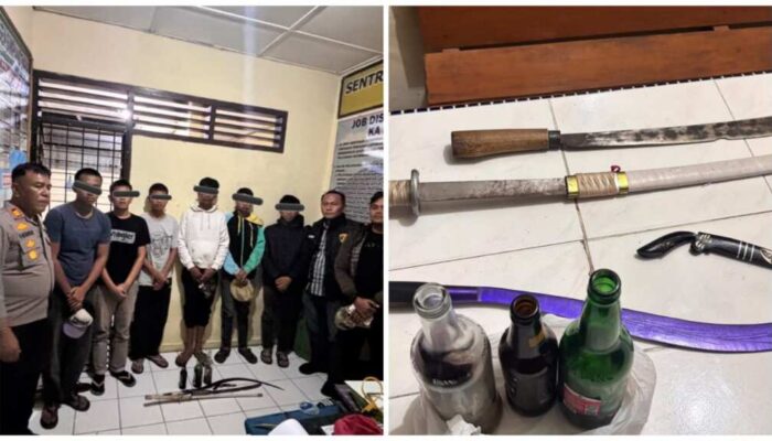 Enam Remaja Diamankan di Karo, Polisi Temukan Sajam dan Tiga Botol BBM