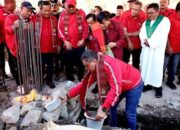 Pembangunan Kantor DPC PDI Perjuangan Samosir Dimulai, Wong Chun Sen Hadiri Peletakan Batu Pertama